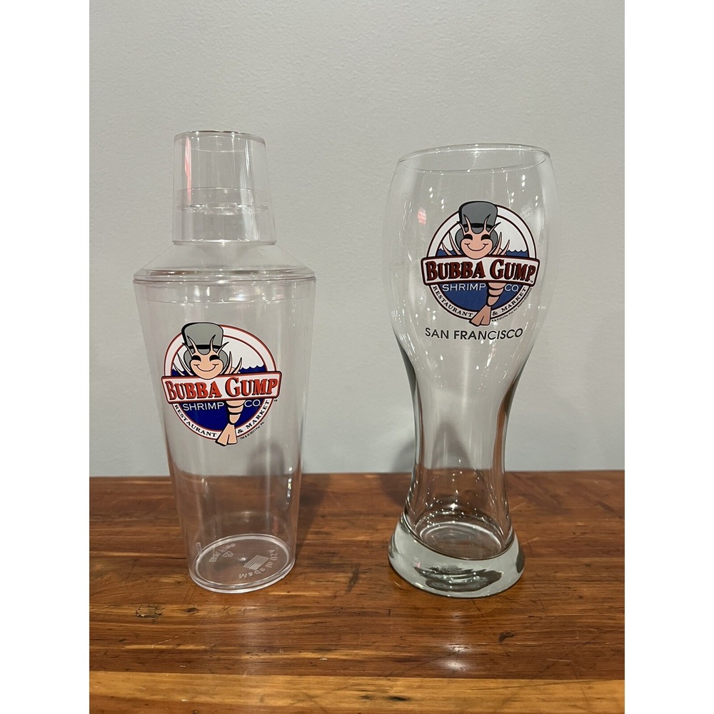 BUBBA GUMP SHRIMP COMPANY - SAN FRANCISCO - 9"‎ PILSNER Glass and plastic SHAKER